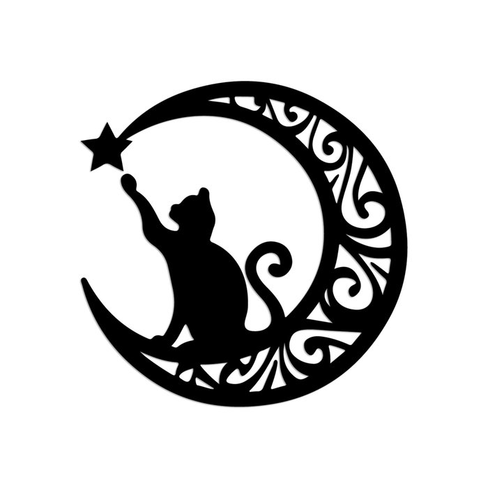 Wallity Cat 3 Accesorio Decorativo de Pared de Metal Negro 55 x 55 cm Wallity Cat 3 Accesorio Decorativo de Pared de Metal Negro 55 x 55 cm
